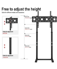 Unho Floor Standing Tv Stand 3 Height Adjustable Fits 32"-65" Adjustable Wall-Leaning Design Max Vesa 600400mm