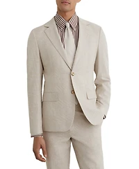 Reiss Men's Cheltenham Tailored-Fit Linen-Cotton Single-Breasted Check Blazer