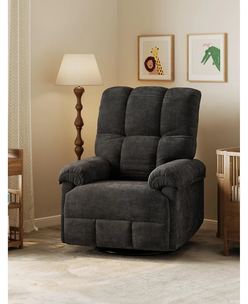 gaomon Manual Recliner Chair, Comfy Swivel Rocker Chair for Adults, Ergonomic High Back Silent Nursery Glider
