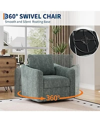 gaomon Swivel Accent Chair for Living Room,Comfy Single Sofa Chair,Modern Linen Upholstered Armchair with Ergonomic Backrest,Plush Single Sofa.