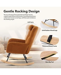 gaomon Nursery Rocking Chair with High Back & Padded Seat, Upholstered Glider
