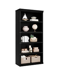 Gaomon 5 Tier Bookcase, Farmhouse Book Shelf with Storage, Book Case Wooden 5 Shelf Bookcase for Home Office, Living Room, Bed Room