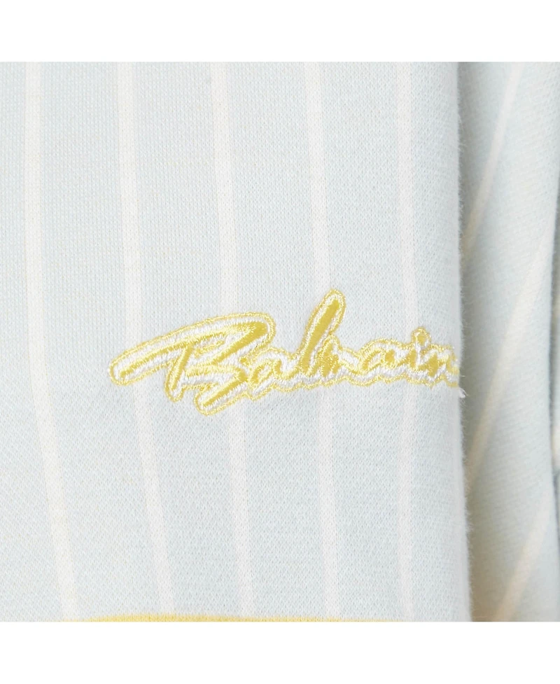 Pre-Owned Balmain Women's Striped Cotton Crop Polo T-Shirt