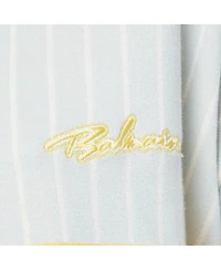 Pre-Owned Balmain Women's Striped Cotton Crop Polo T-Shirt