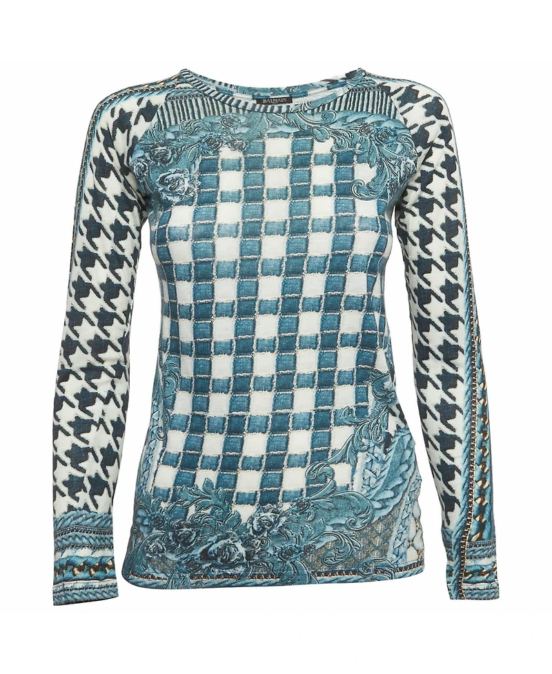 Pre-Owned Balmain Women's Printed Jersey Top