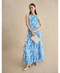 Hobbs London Women's Taryn Floral Ruffle Maxi Dress