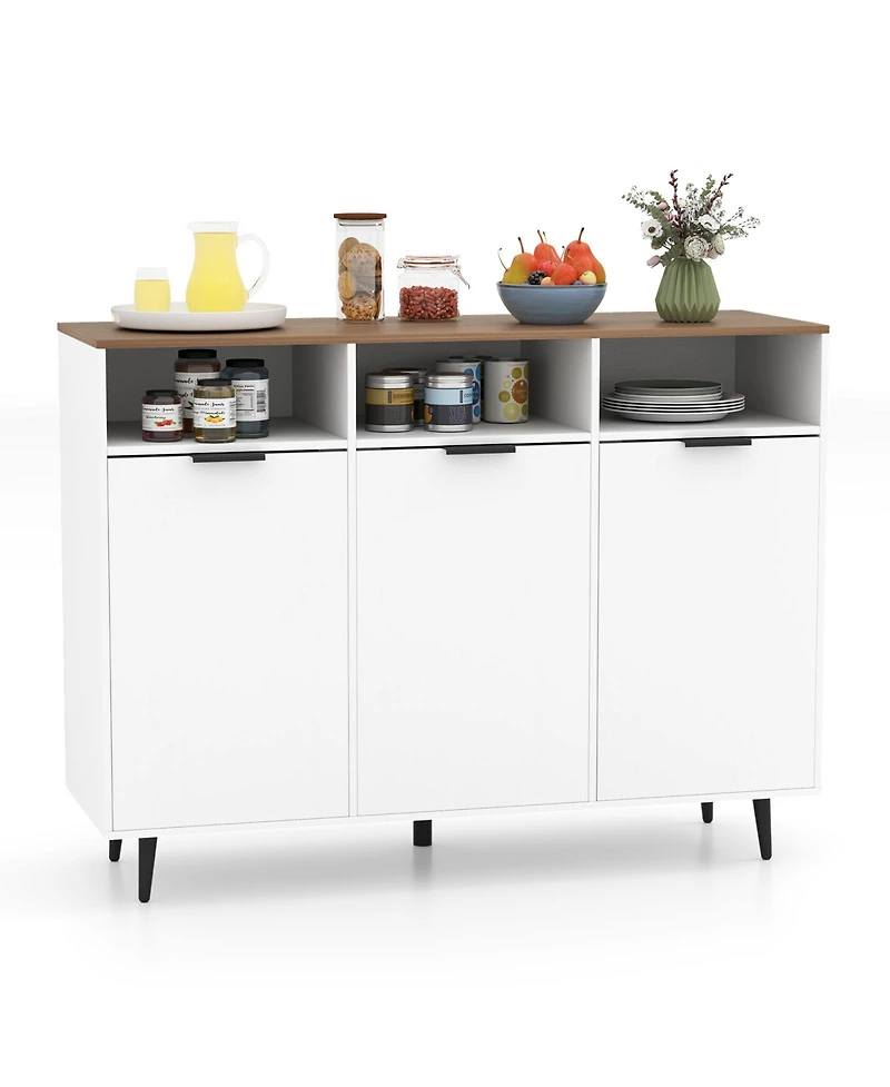 Gouun Sideboard Buffet Cabinet with 5-Position Adjustable Shelves, 47 x 16 x 35