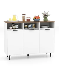 Gouun Sideboard Buffet Cabinet with 5-Position Adjustable Shelves, 47 x 16 x 35