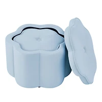 Streamdale Furniture 2 pieces Seaglass Velvet Storage Ottoman Set