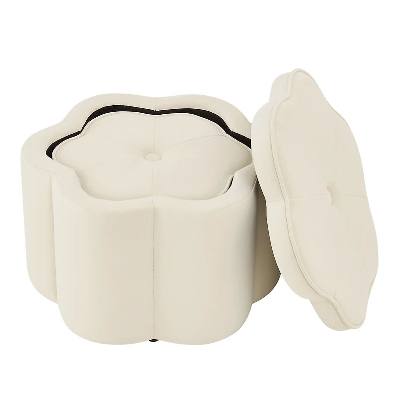 Streamdale Furniture Petal Storage Ottoman Set of 2
