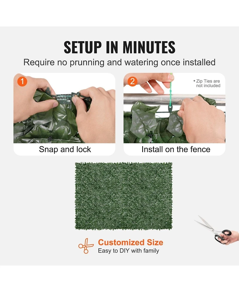 Sugift Ivy Privacy Fence, 96 x 72 inches, Artificial Wall