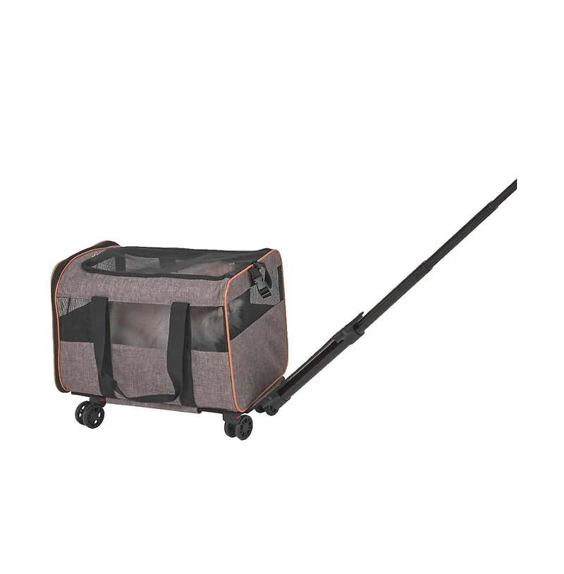 Ruie Airline Approved Rolling Pet Carrier with Telescopic Handle for 22 lb Pets