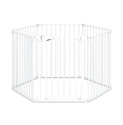 Ruie 6-Panel Extra Wide Adjustable Pet Safety Gate Fits 34.5-154 in Openings