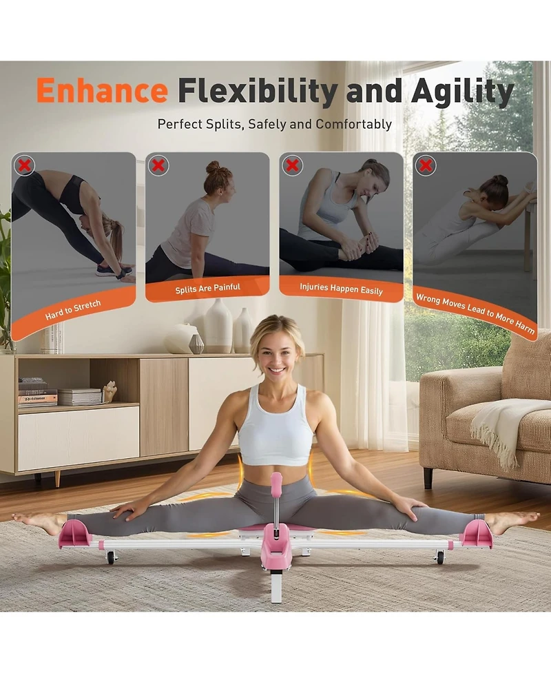Fed Fitness Leg Stretcher Machine, Heavy Duty Split Trainer for Flexibility and Hip Tension Relief, Home Gym Fitness Equipment