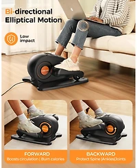 Fed Fitness Under Desk Electric Elliptical for Seniors, Seated Pedal Exerciser with Remote Control, 10 Speeds and Foot Straps