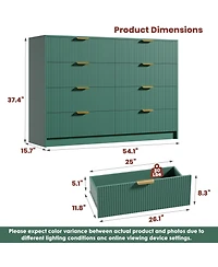 gaomon Fluted Drawers Dresser for Bedroom, Wide Modern Chest of Drawers with Metal Handles, For Living Room, Entryway