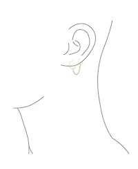 Bling Jewelry Simple Solid 10K Yellow Gold 2 Hole Piercing Chain Endless Mini Hoop Earlobe Cartilage Earring 11MM Snug Fitting