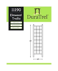 Dura-Trel Elmwood 22 x 75 Inch Pvc Vinyl Outdoor Garden Patio Trellis, White