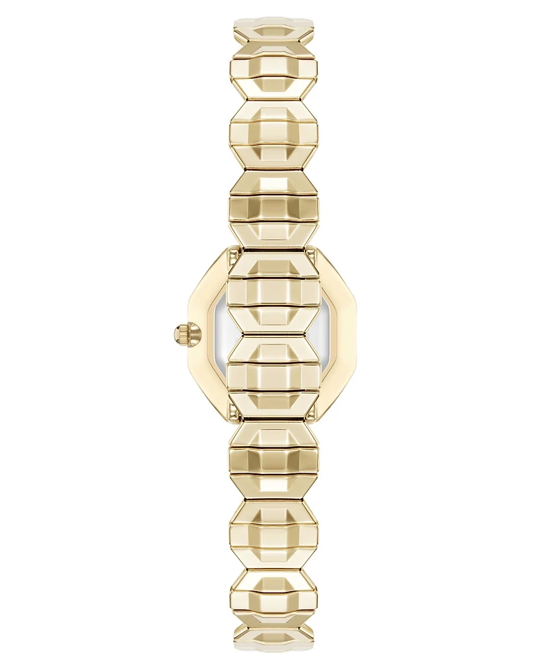 Anne Klein Women's Quartz Octagonal Crystal Accented Dial Gold-Tone Stainless Steel Expansion Band Watch 24mm
