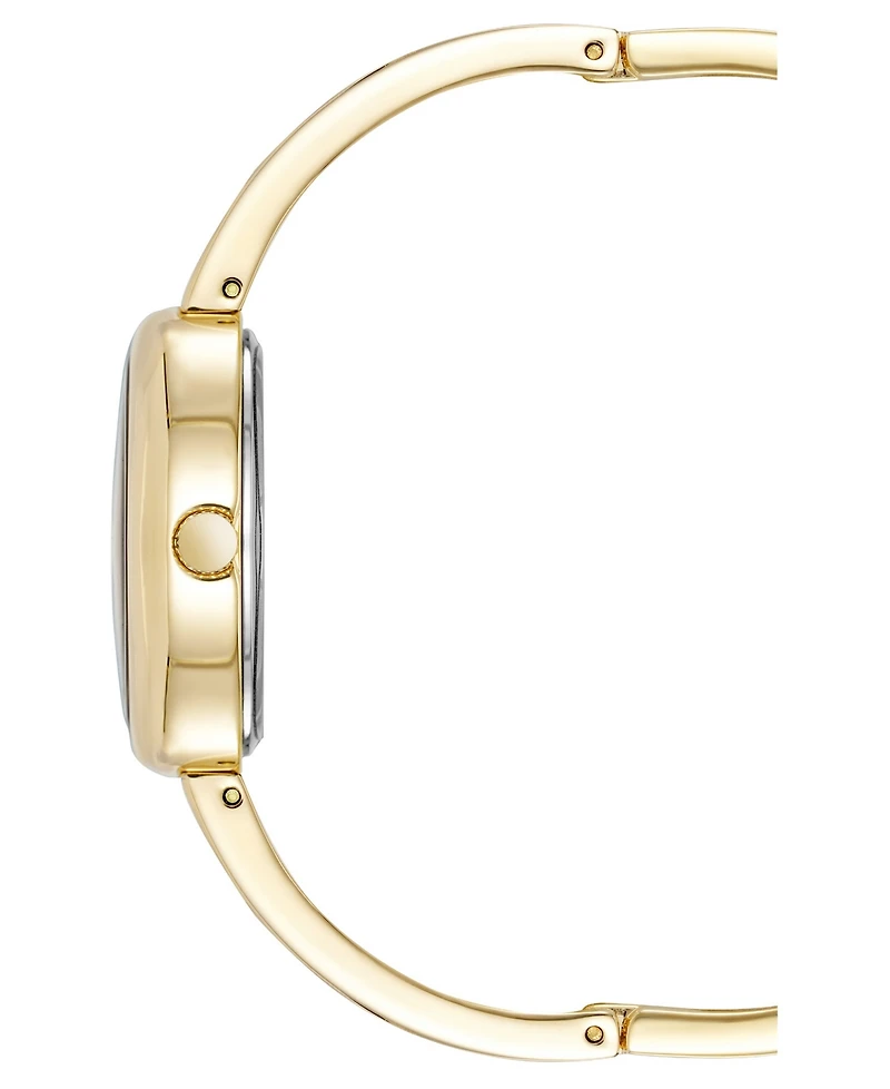 Anne Klein Women's Quartz Oval Gold-Tone Alloy Metal Bangle Watch Set 21.5mm