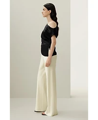 Lilysilk Women's Stretch Charmeuse Asymmetric Top