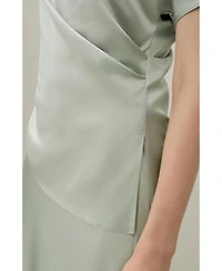 Lilysilk Women's Stretch Charmeuse Asymmetric Top