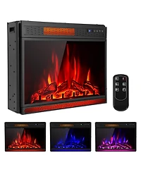 Gymax 28'' Electric Fireplace Recessed 900/1350W Fireplace Heater with Remote Control