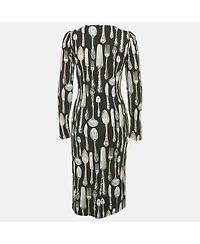 Pre-Owned Dolce & Gabbana Women's Cutlery Print Crepe Sheath Dress