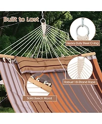 Sugift Foldable Patio Hammock Swing Chair Bed with Detachable Pillow
