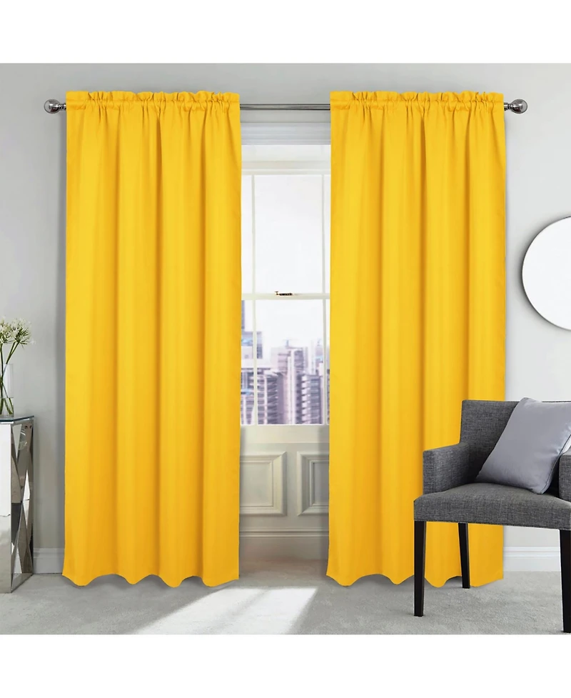 Rt Designers Collection 100percentage Polyester Twilight Blackout Rod Pocket Curtain Panel