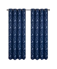 Rt Designers Collection Rt Designer Collection Lilian Embroidered Blackout Luxurious Decorative Grommet Curtain Panel
