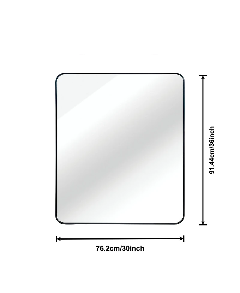 Rainsken 30 "x36" Rectangular Bathroom Mirror, Modern Wall Mounted Vanity Mirror with Shatterproof Film