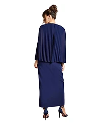 Coast Women's Pleated Cape Detail Crepe Pencil Dress