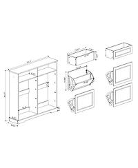 sumyeg Storage Cabinet with 2 Drawers Shoe 4 Flip-Drawers and Adjustable Shelf