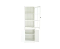 sumyeg 75.25" Tall Freestanding Pantry Cabinet with Glass Door & Lattice Window, Farmhouse Display Cabinets with Storage