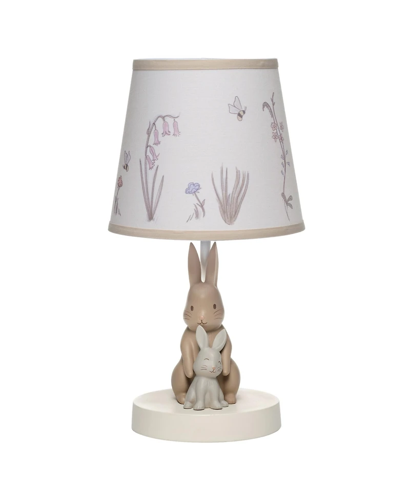 Lambs & Ivy Signature Bunny Hop Hand-Painted Resin Rabbits Lamp with Shade