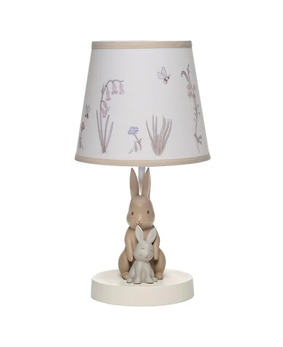 Lambs & Ivy Signature Bunny Hop Hand-Painted Resin Rabbits Lamp with Shade