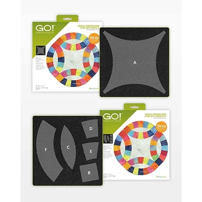 AccuQuilt Go Double Wedding Ring-11 1/2" Finished (2-Die Set) | Effortless Quilting with Precision Fabric Cutting