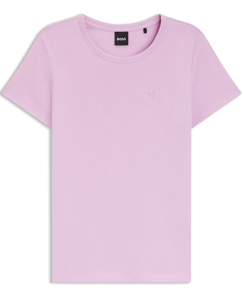 Boss by Hugo Boss Women's Cotton-Jersey Monogram Slim-Fit T-Shirt
