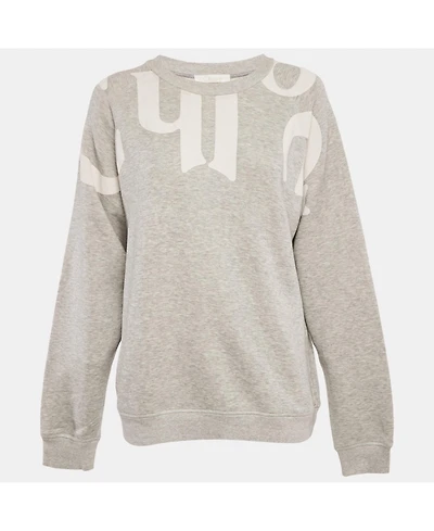 Pre-Owned Chloe Women's Logo Print Cotton Melange Crew Neck Sweatshirt