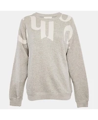 Pre-Owned Chloe Women's Logo Print Cotton Melange Crew Neck Sweatshirt