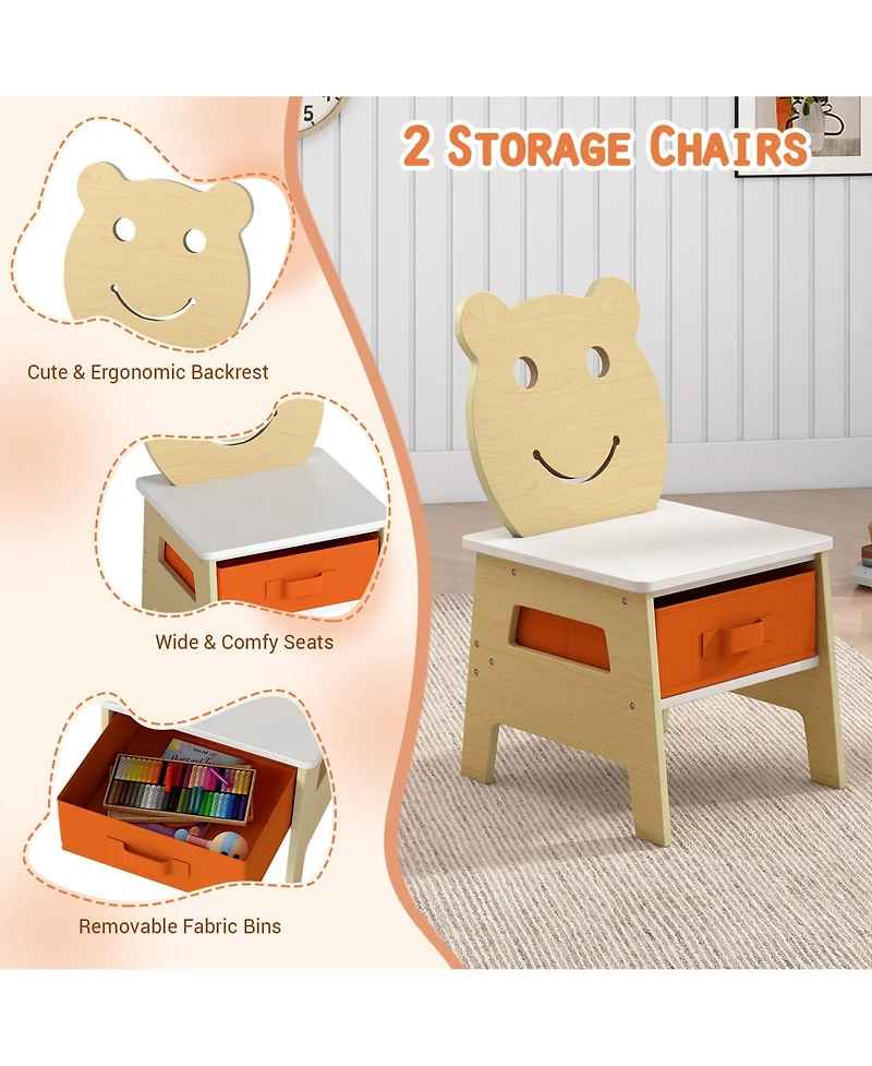 Slickblue 5 1 Toddler Table and Chairs Set with Chalkboard