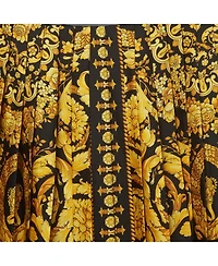 Pre-Owned Versace Women's Black Barocco Print Silk Pleated Mini Skirt