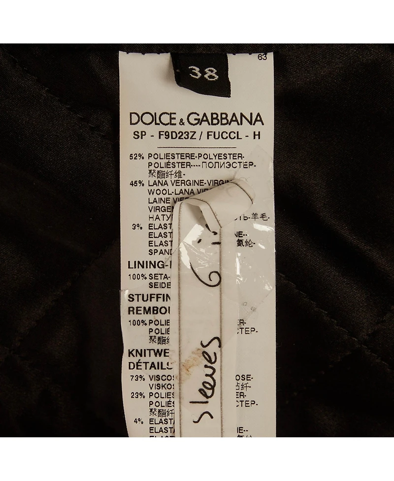 Pre-Owned Dolce & Gabbana Women's Lurex Knit Trim Gabardine Jacket