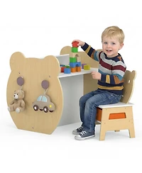 Slickblue 3 in 1 Kids Art Table and Chair Set with Storage and Board
