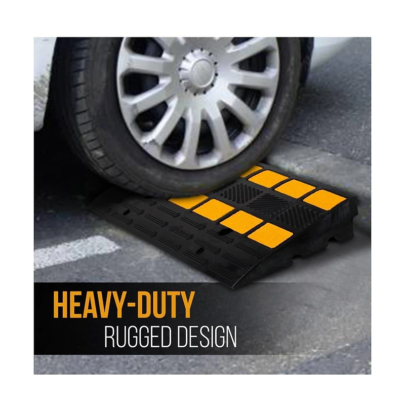Pyle Heavy-Duty Car/Truck Curb Ramps - Vehicle Bridge Kit (Pair)