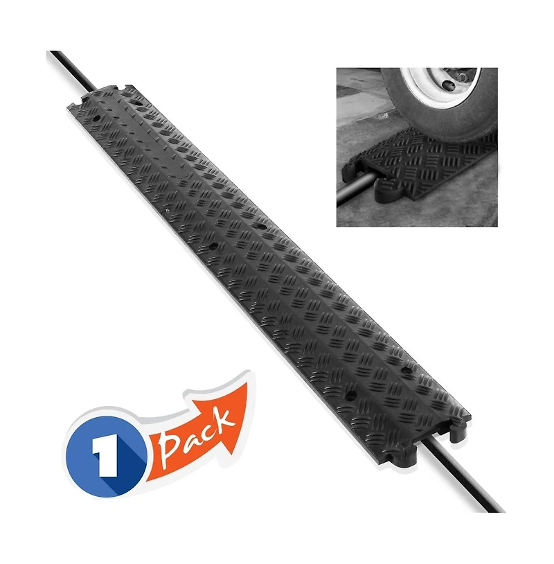 Pyle Cable Cover Ramp Safety Track, Single Channel