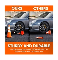Pyle 28" Fluorescent Pvc Traffic Safety Cone -(PTCN28X4) - Pack of 4