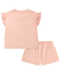 Nike Girls' 4-6X Crewneck French Terry T-Shirt and Shorts, 2-Piece Set