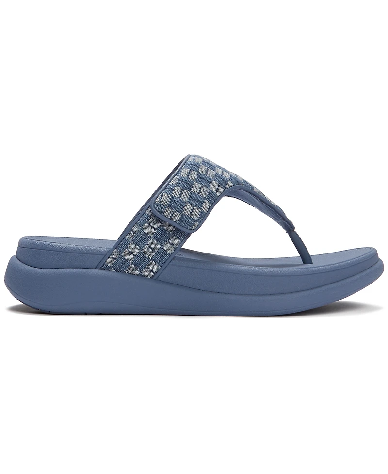 FitFlop Women's F-Mode Go Checkerboard-Denim Toe-Post Sandals